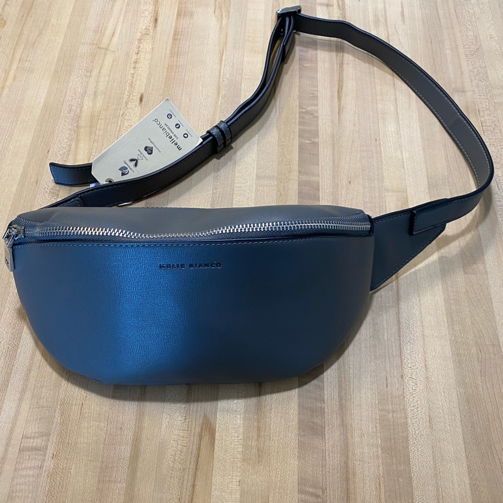 Melie Bianco Jenna Vegan Leather Bum Bag Belt Sling Bag, Grey